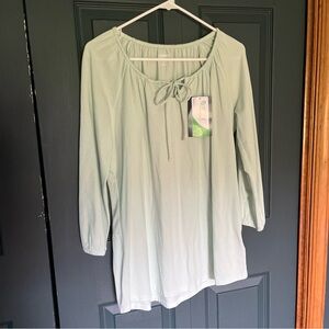 LANDS END women’s Mint Green  Top Shirt Blouse Size Medium NWT